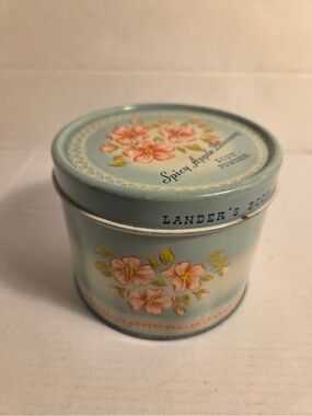 Vintage Spicy Apple Blossom Body Powder Tin Lander's Body Made In USA*Tin Only*